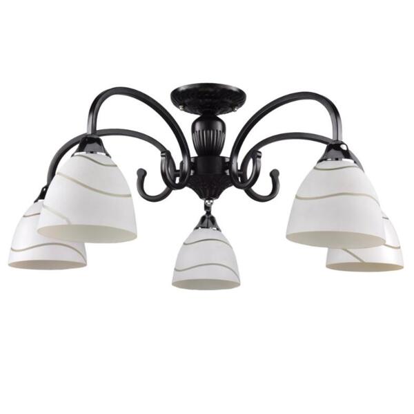 Фото Люстра потолочная россвет пасодобль рс20949 bk+cr/5c е27 5x60вт ip 20