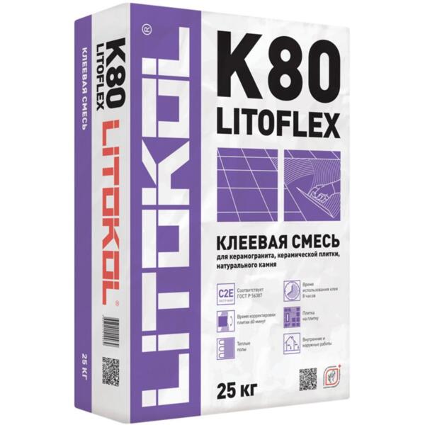 клей для плитки litokol litoflex k80, 25 кг от АКСОН