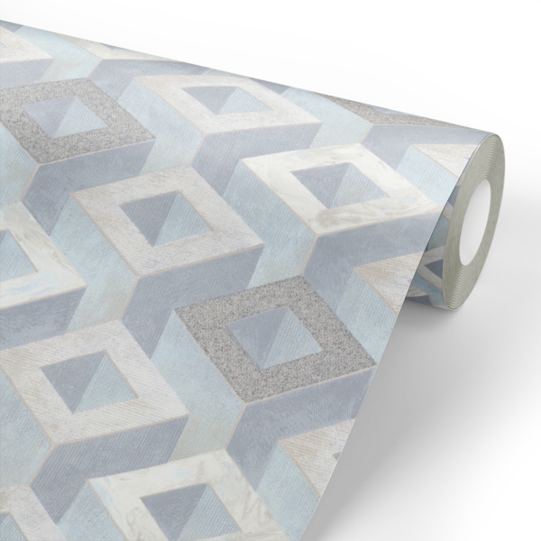 Фото Обои 9120-03 monte solaro oxford флизелин 1.06x10,05м геометрия голубой