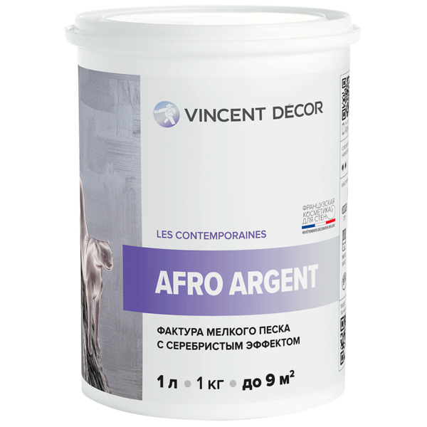 покрытие vincent decor afro argent декоративное 1л от АКСОН