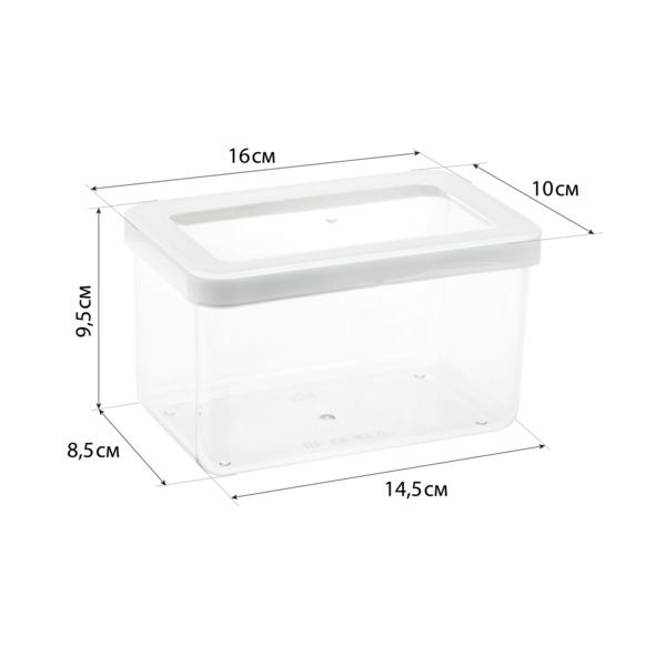 Фото Емкость для сыпучих продуктов 1,1л 16х10х9,5см степ idea м пластик 1296