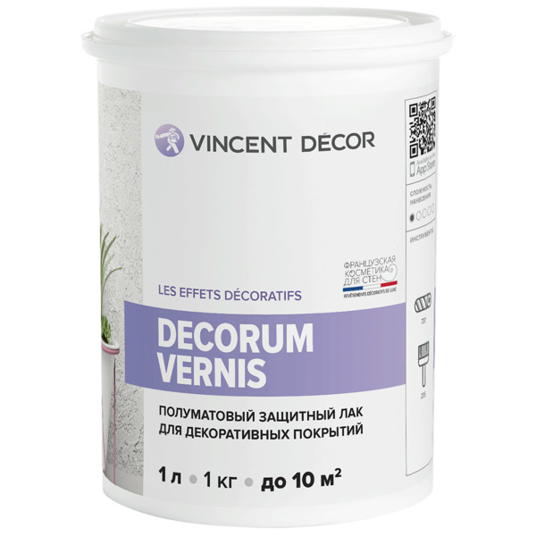 лак vincent decor decorum vernis полуматовый 1л от АКСОН