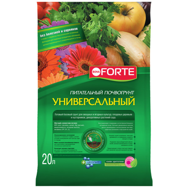 

bona forte грунт универсальный для сада-огорода, пакет 20 л/ 1