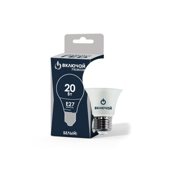 Фото Лампа светодиодная включай е27 20вт 4000к 1200лм груша 1199106