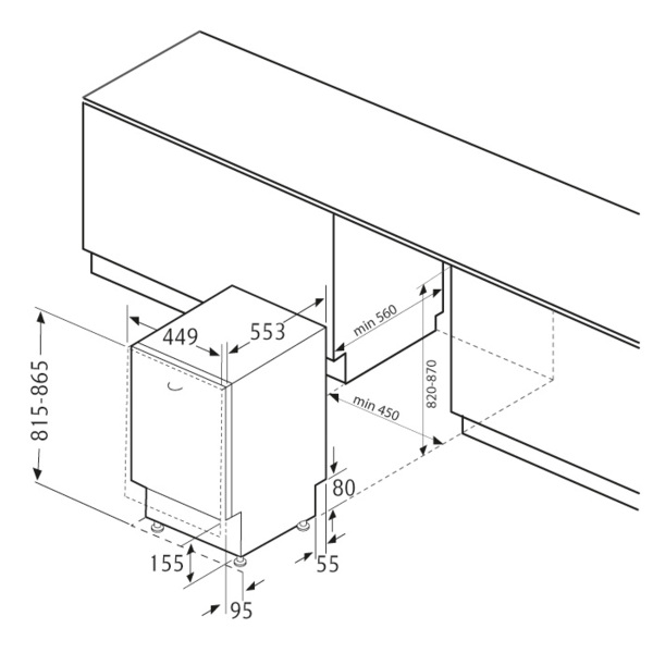 Машина посудомоечная встраиваемая 45см krona kaskata bi 00026378