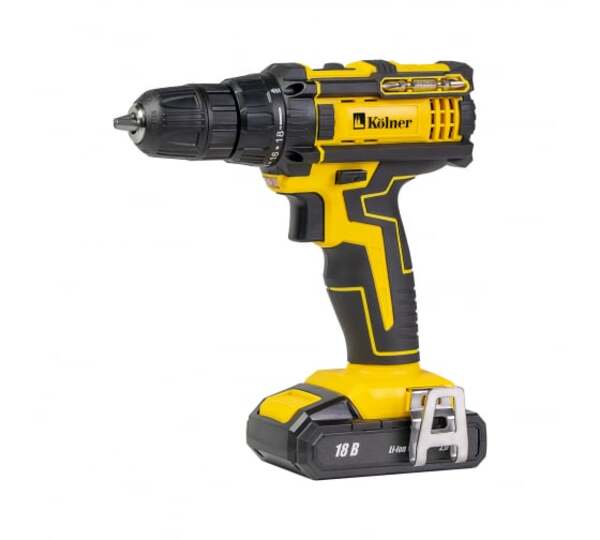 дрель аккумуляторная kolner kcd 182lс 18в 2ач li-lon 10мм 2 аккум и кейс кн18-2лц