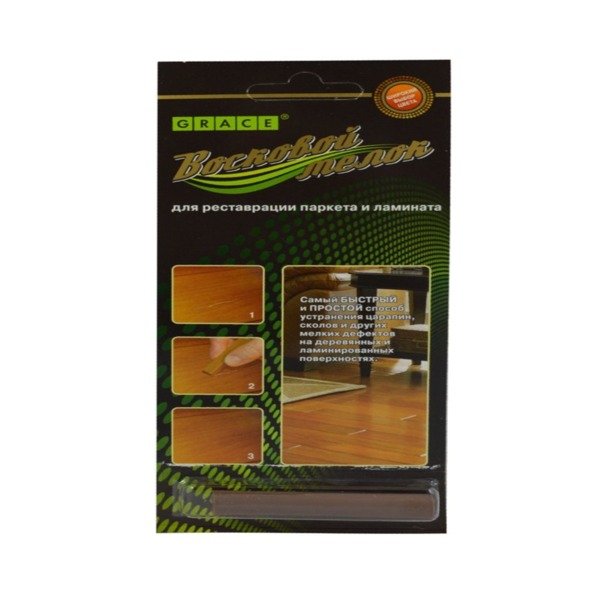 Фото Восковый мелок grace для ремонта сколов на ламинате и паркете, бамбук