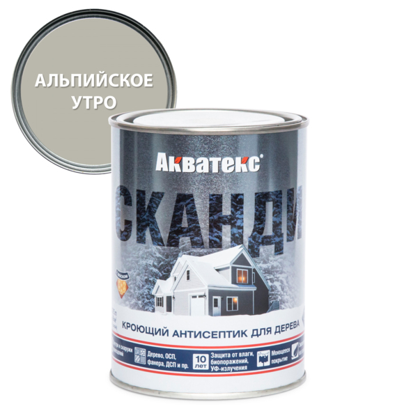 Фото Антисептик акватекс сканди для дерева альпийское утро 0,75л