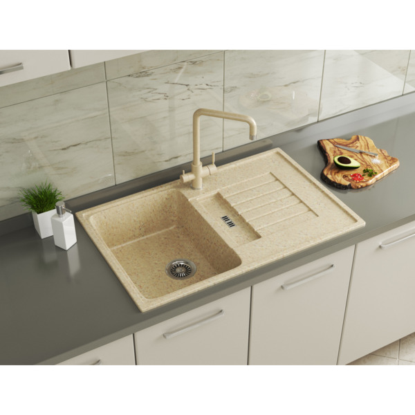 Фото Мойка кухонная мраморная greenstone 78x50 grs-24-307 терракот