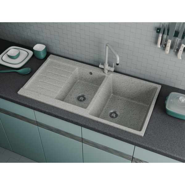 Фото Мойка кухонная мраморная greenstone 98x51 grs-98k-308 черный