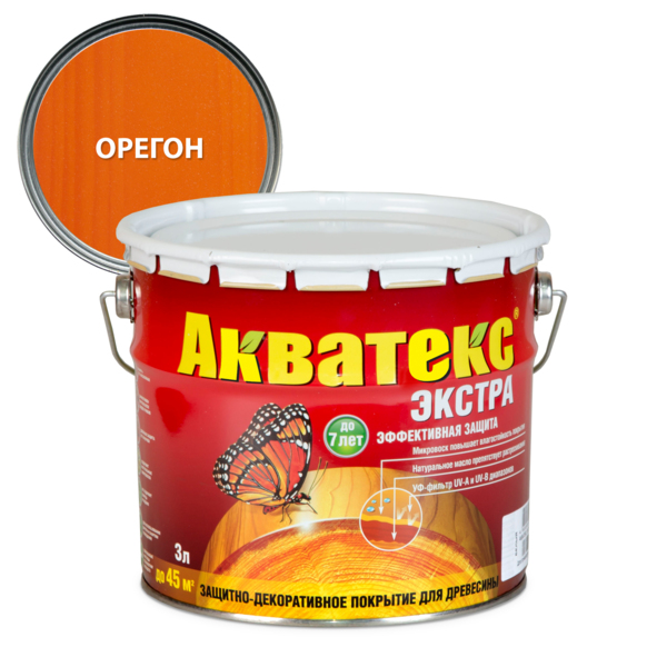 Фото Защитно-декоративное покрытие акватекс экстра орегон 3л