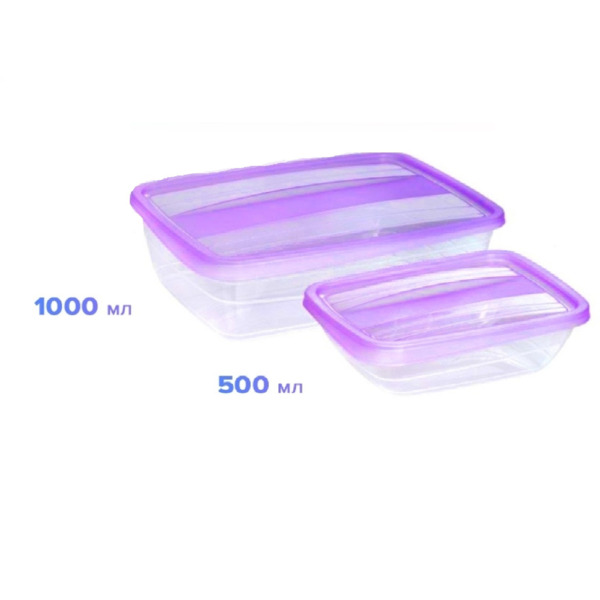 Фото Набор контейнеров 2 в 1 fresco 500,1000мл violet лаванда 4702136