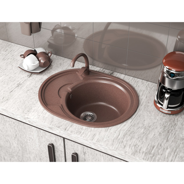 Фото Мойка кухонная мраморная greenstone 57x45 grs-18k-328 бежевый