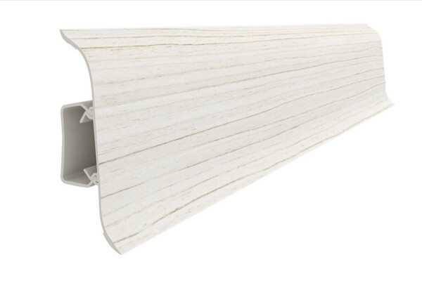 Фото Плинтус пвх 58 мм 2,5 м ясень 503 vilo profi