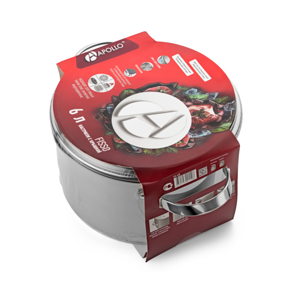 Фото Кастрюля с крышкой 6л fisso apollo fis-600