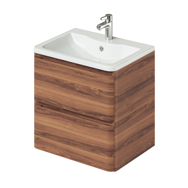 Фото Тумба с раковиной подвесная итана roberto 60 597x456x606 (экорен тик борнео)