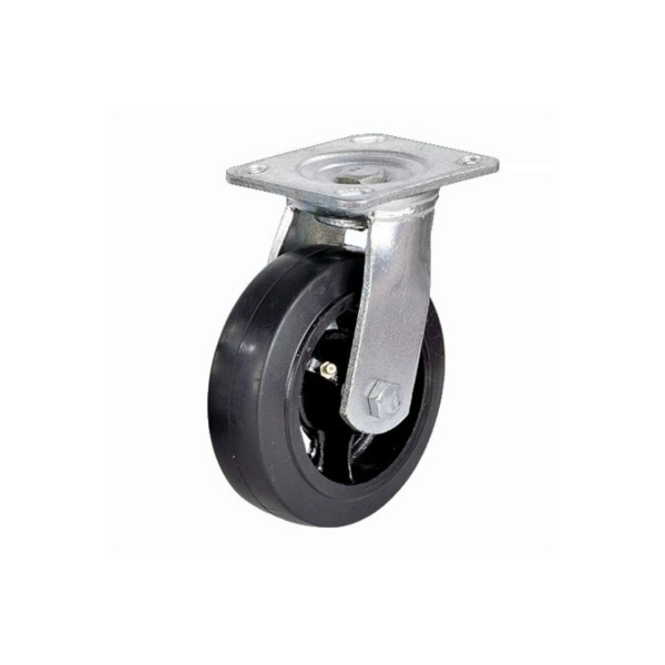 Фото Опора колёсная поворотная, чёрная резина. d-100 мм. (130 кг.)
