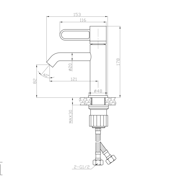 Фото Смеситель для умывальника однорычажный tokito tok-you-1011