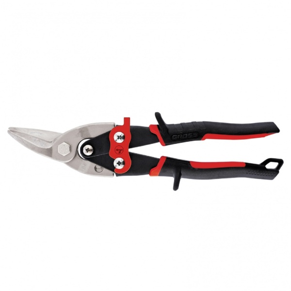 Ножницы по металлу левый рез. 250мм с двухкомп. ручкой pirahna 78321