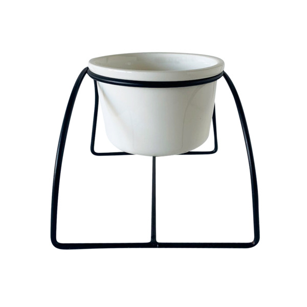 Фото Ваза керамическая атика р-р чаша 8,5х5,4см/подставка 8,5х9см rt006/черный