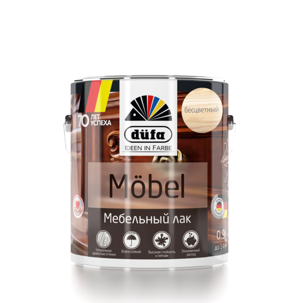 Лак dufa mobel мебельный бесцветный 0,9л