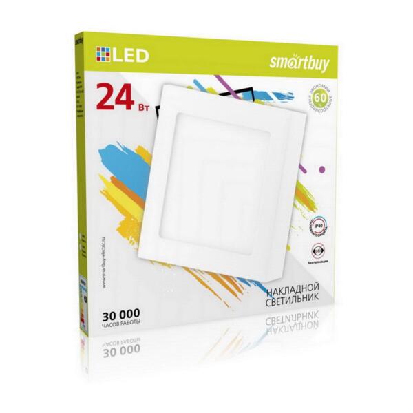 

светильник светодиодный smartbuy 24вт 220в 4000к 1920лм 280мм ip20 sbl-sqsdl-24-4k
