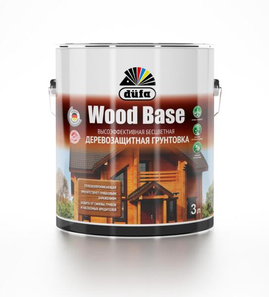 грунтовка dufa wood base с биоцидом, бесцветная 3л. от АКСОН