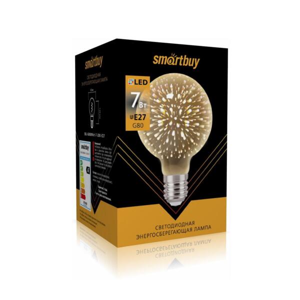 

лампа светодиодная smartbuy led sbl-g80bpart-7-20k-e27 е27 груша 7вт 2000к