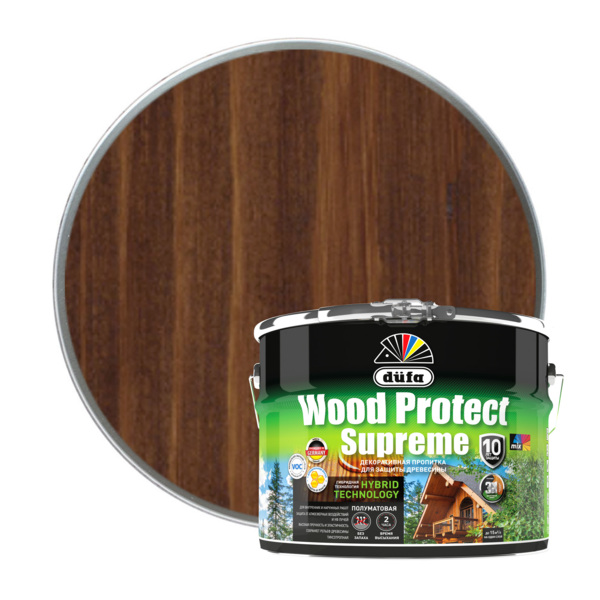 Фото Пропитка dufa wood protect supreme орех 9л
