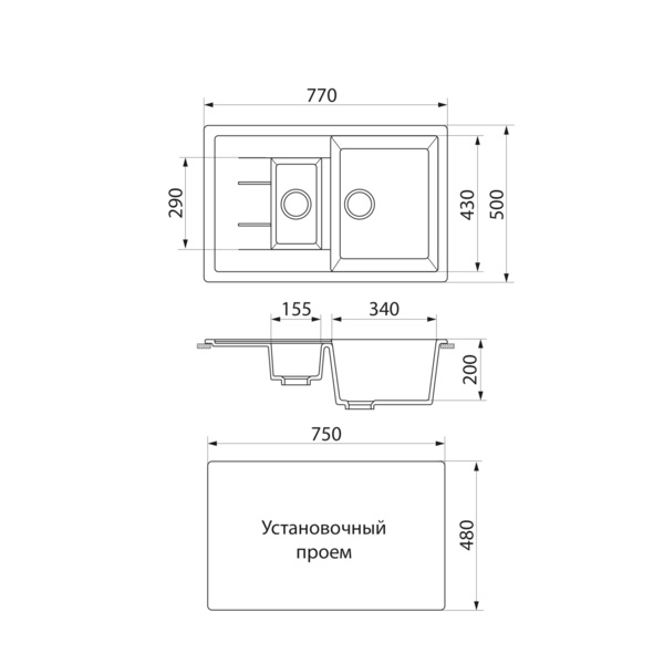 Фото Мойка кухонная мраморная greenstone 77x50 grs-21k-302 песочный