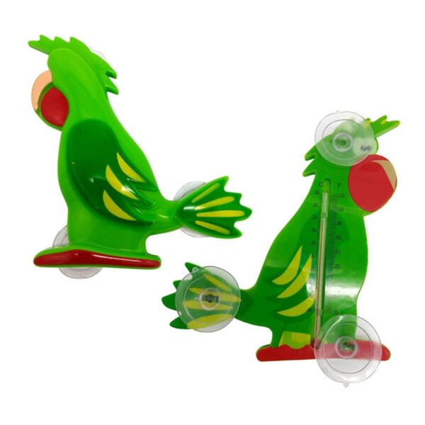Фото Термометр уличный зеленый попугай