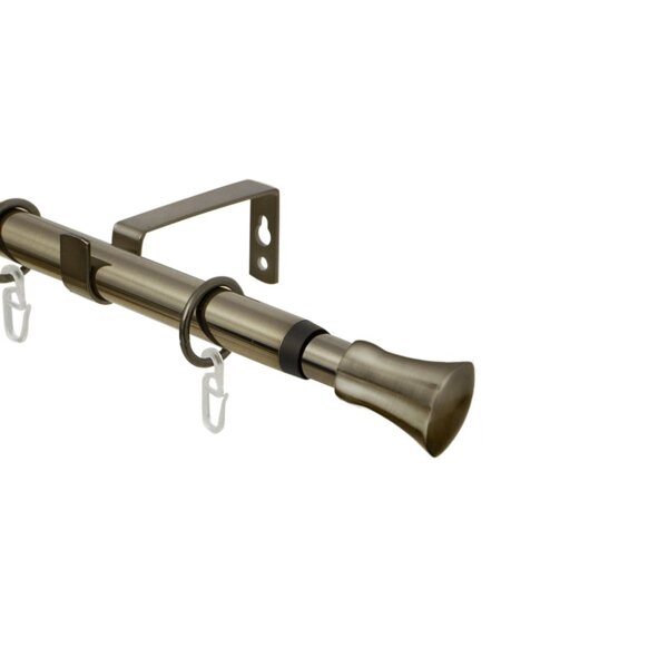 Фото Карниз телескоп эскар 16/19мм 160-320см однорядный золото антик, наконечник гиро 333116194855