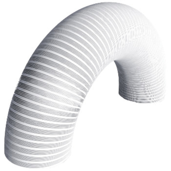 Фото Канал-воздуховод гибкий гофрир. 100мм, с покрытием, алюминиевый, белый, до 3м, 10va white, era