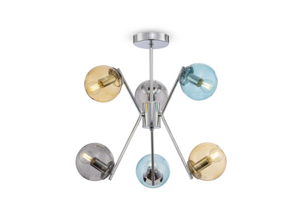 Фото Люстра подвесная freya nancy fr5083pl-06ch е14 6x40вт ip 20 хром