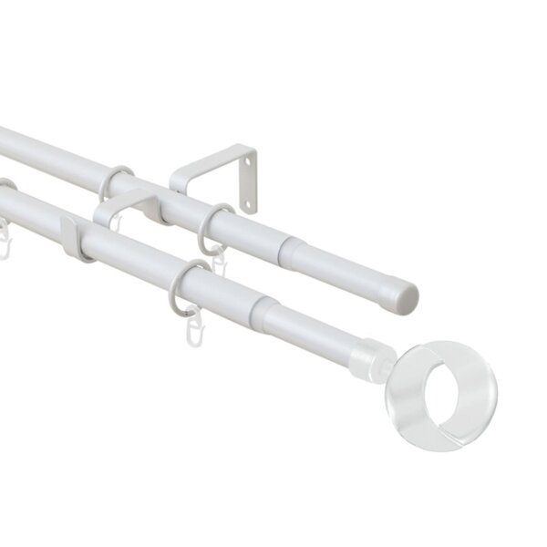 Фото Карниз телескоп эскар 16/19мм 160-320см двухрядный жемчуг, наконечник кольцо 3332161950554