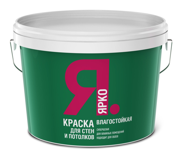 краска ярко для стен и потолков  влагостойкая 14,0кг ведро /ярославль/ от АКСОН