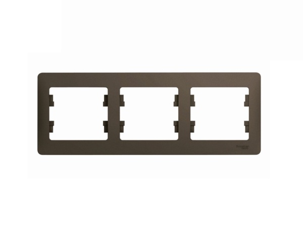 Фото Рамка (шоколад, трехместная) schneider electric glossa шоколад gsl000803