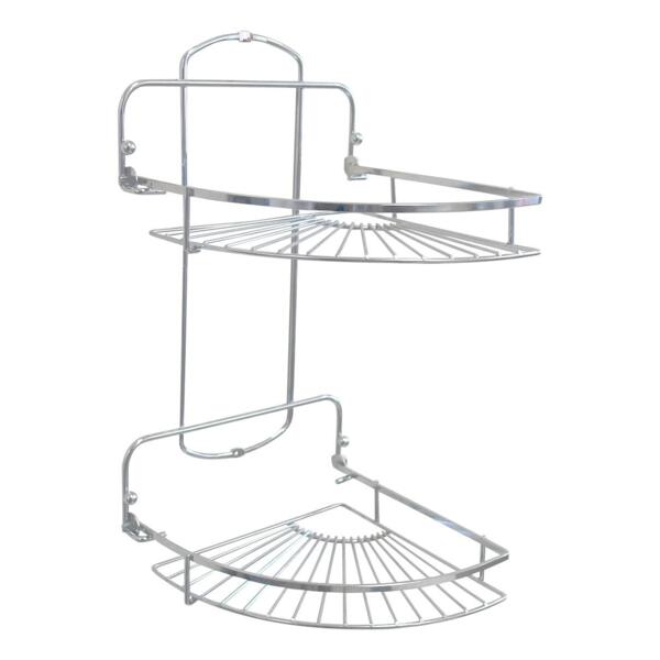 Фото Полка угловая двухъярусная chr-216 рыжий кот складная хром.металл 310757