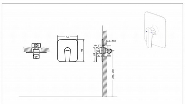 

встраиваемый смеситель bravat pb8173218bw-eng