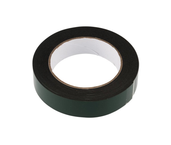 Фото Скотч двухсторонний, зеленого цвета на черной основе, 25мм, 5м rexant
