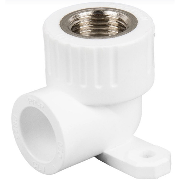 Фото Угольник pn 25 комб. с креплением (водорозетка) внутренняя резьба d 20х1/2 ростерм 100013482