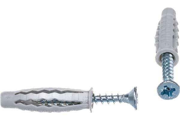 Фото Дюбель универсальный vz нейлон 5x25 с шурупом (10 шт) -пакет tecfi