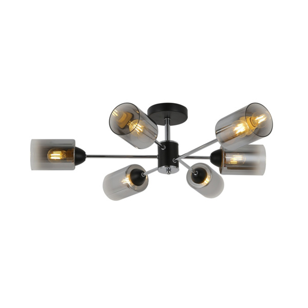 Фото Люстра на штанге freya fr5150pl-06b е27 6 лампx60вт ip20