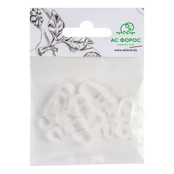 Фото Крючок ас март пласт. для метал. карниза прозрачный /10шт/ 4812634011200