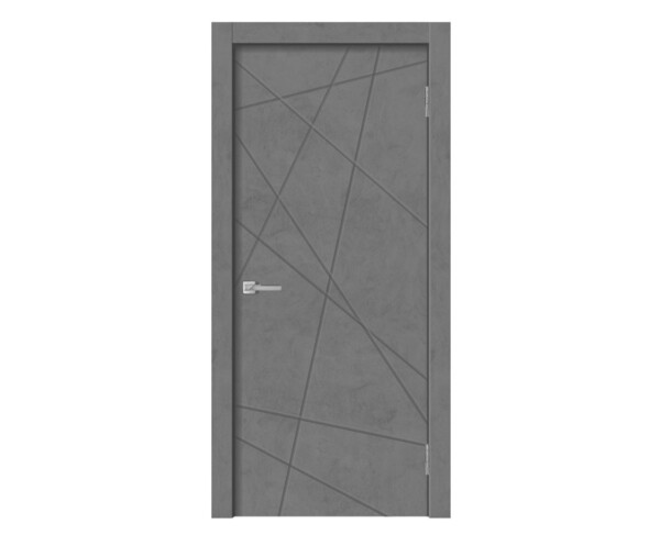 полотно дверное глухое geometry-2 2000х800мм пвх цвет бетон графит