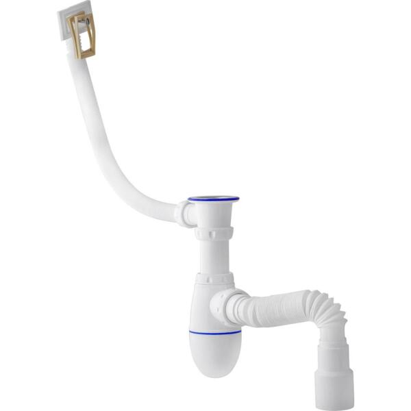 Фото Сифон для раковины 1 1/2 с переливом, чаша 112, с отводом 40/50 unicorn ис.110311