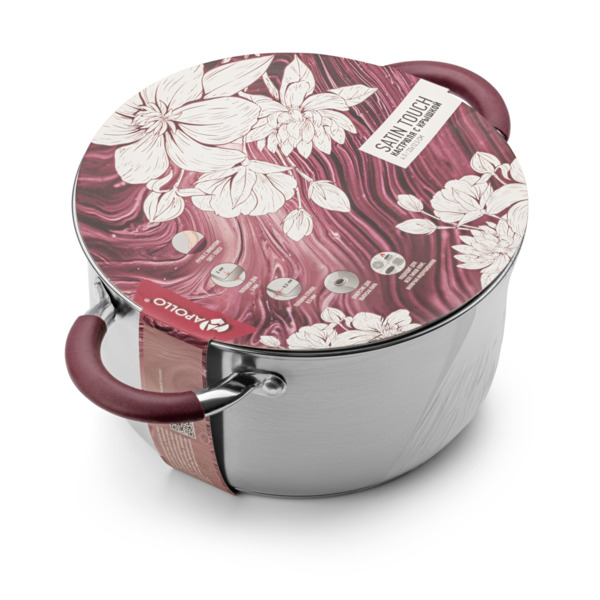 Фото Кастрюля с крышкой 4л 22x11см satin touch apollo stt-302