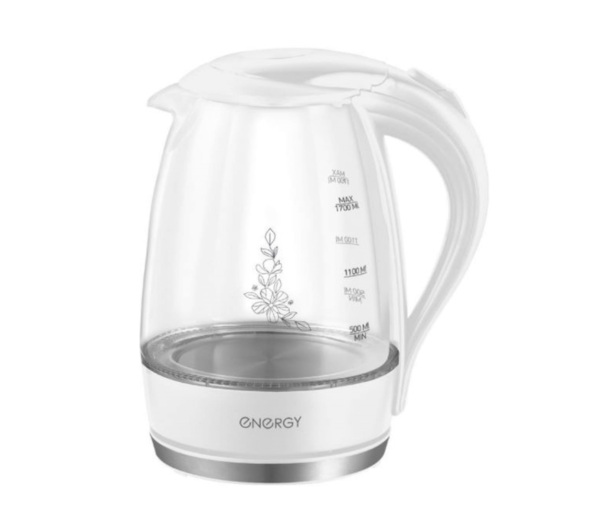 чайник электрический стекло 17л 22квт белый energy e-262 227500₽