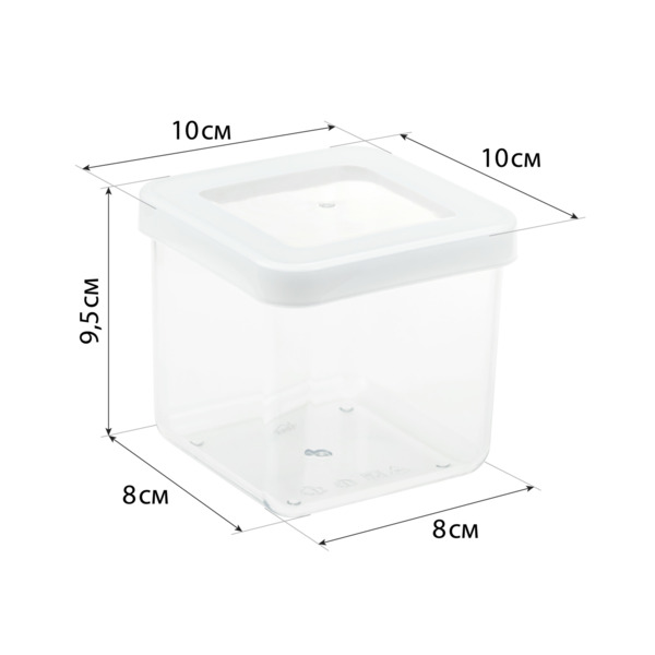 Фото Емкость для сыпучих продуктов 0,65л 10х10х9,5см степ idea м пластик 1291