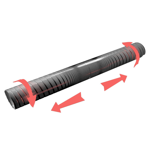 Фото Канал-воздуховод гибкий гофрир. 125мм, с покрытием, алюминиевый, белый, до 3м, 12,5va white, era